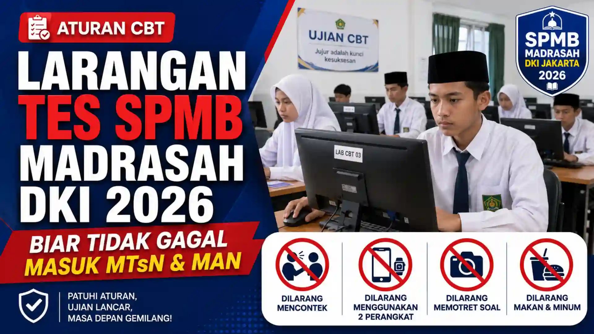 Aturan CBT SPMB Madrasah DKI 2026 dan Sanksinya