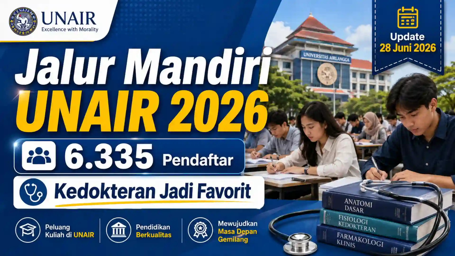Jalur Mandiri UNAIR 2026 Diikuti 6.335 Pendaftar