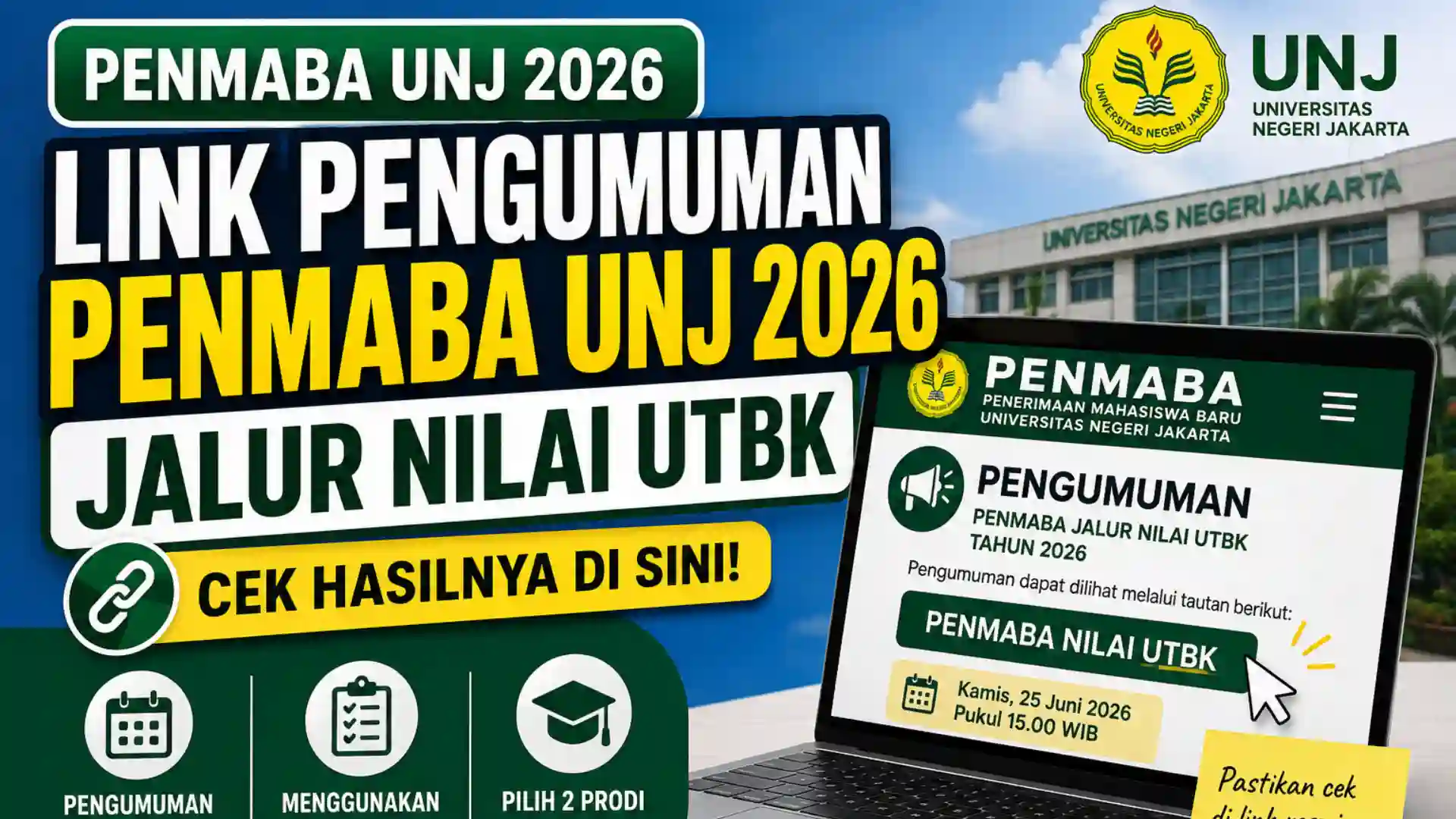 Link Pengumuman Penmaba UNJ 2026 Nilai UTBK
