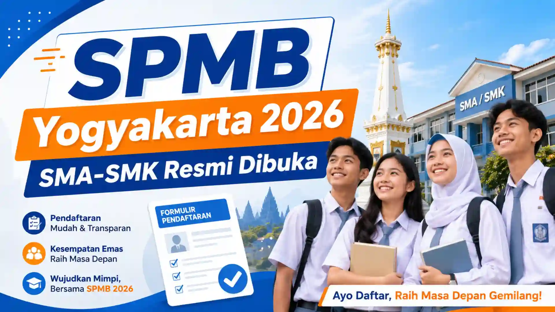 SPMB Yogyakarta 2026 SMA-SMK Resmi Dibuka, Cek Link & Syaratnya!