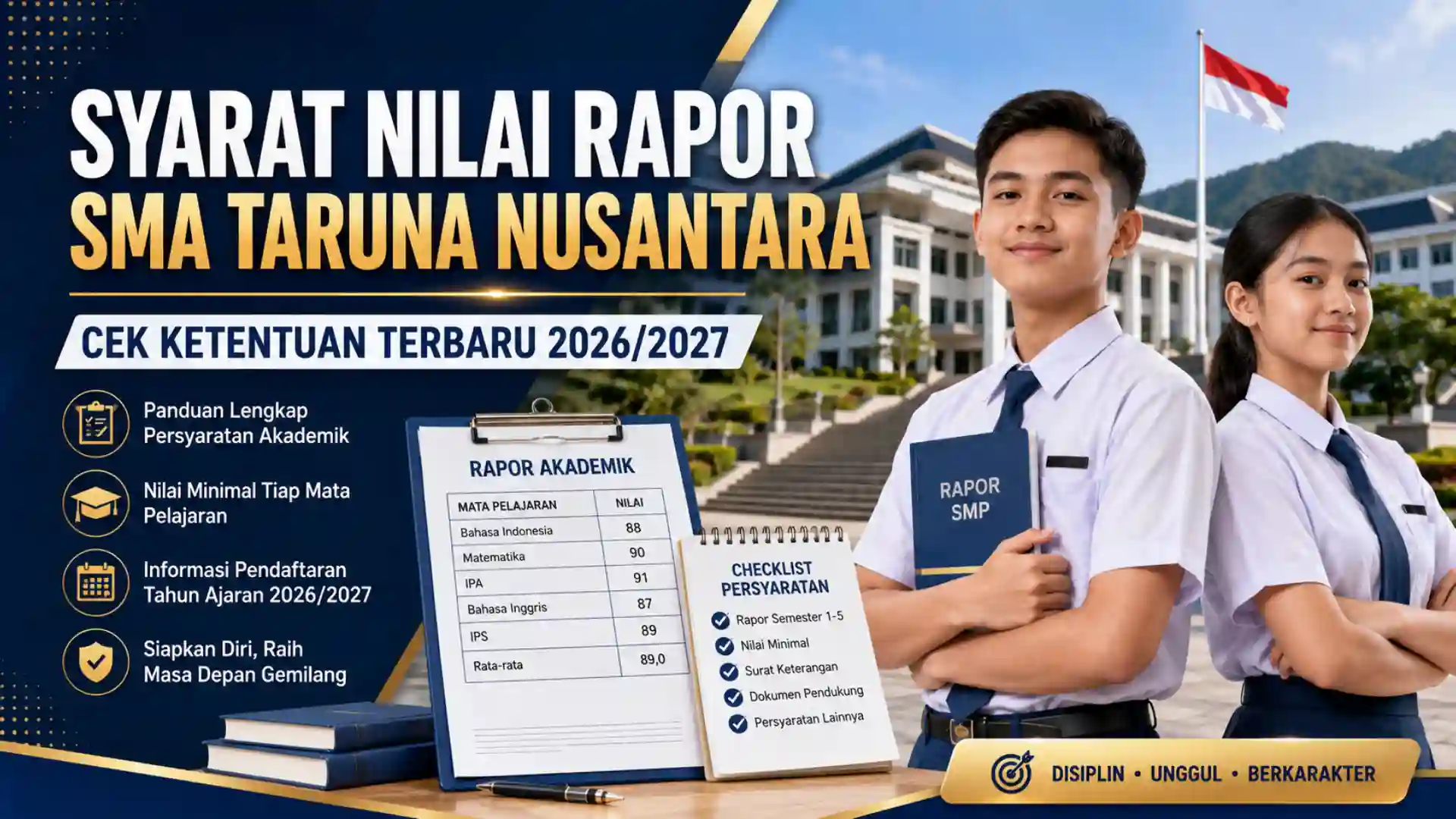 Syarat Nilai Rapor SMA Taruna Nusantara Terbaru