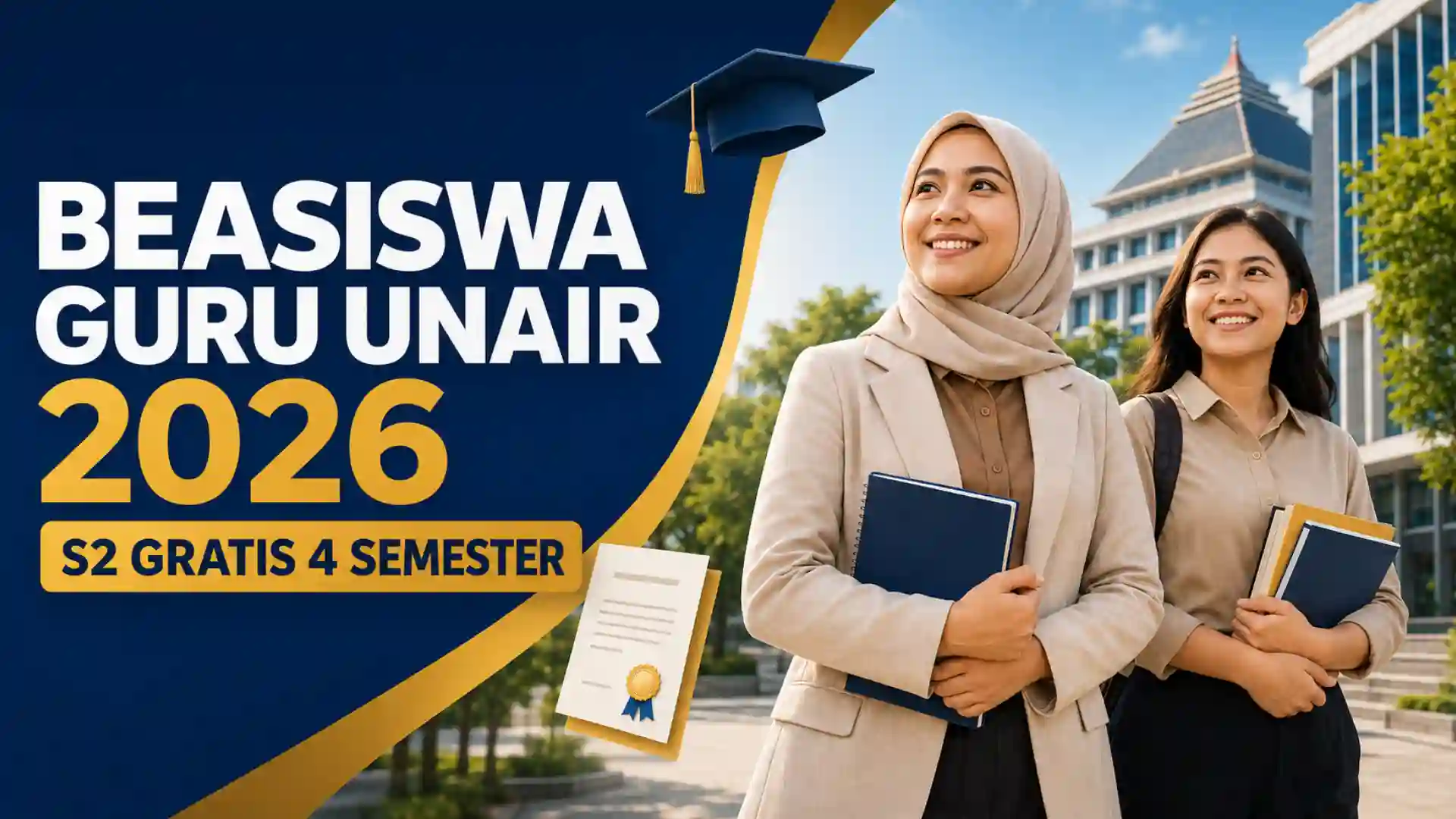 Beasiswa Guru Unair 2026 S2 Gratis 4 Semester