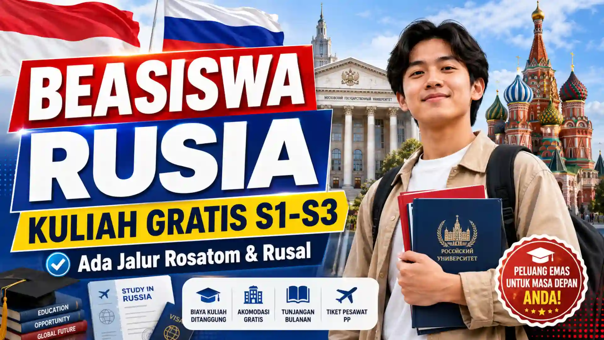 Beasiswa Rusia S1-S3 Dibuka untuk Mahasiswa RI