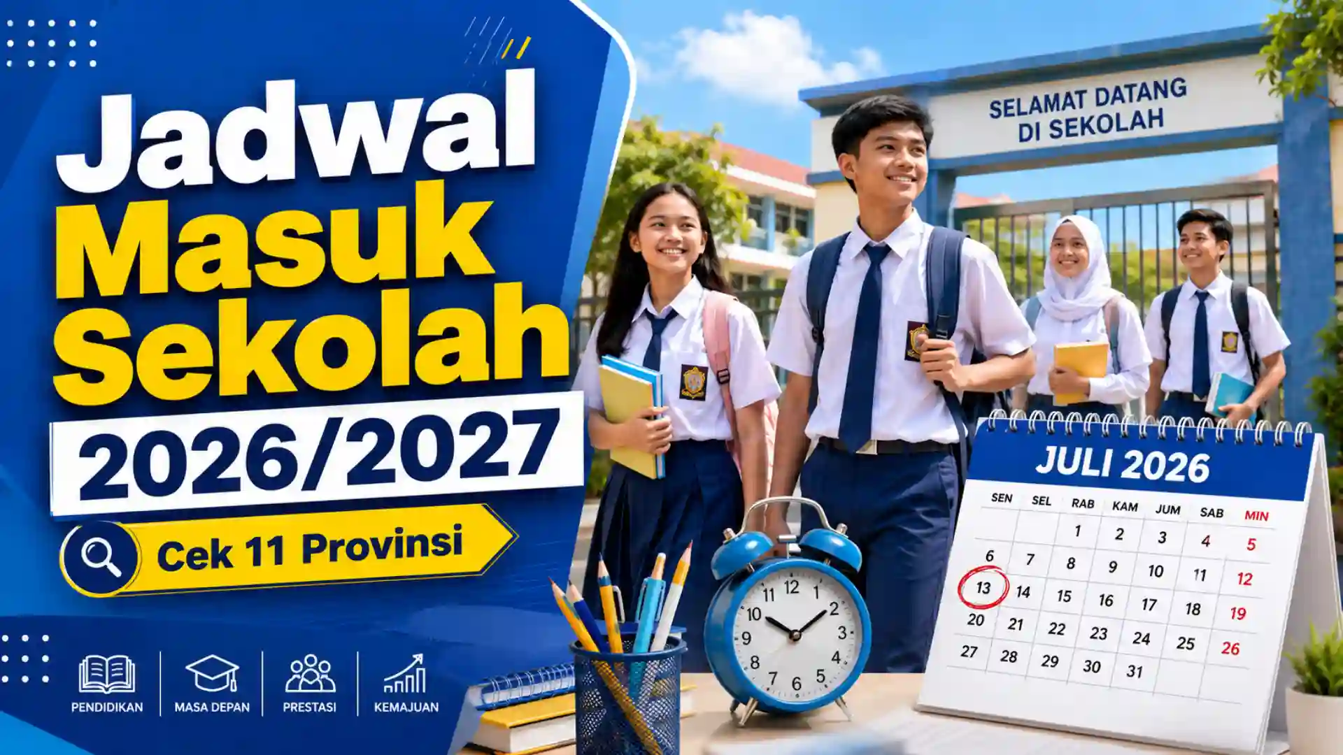 Jadwal Masuk Sekolah 2026/2027 di 11 Provinsi