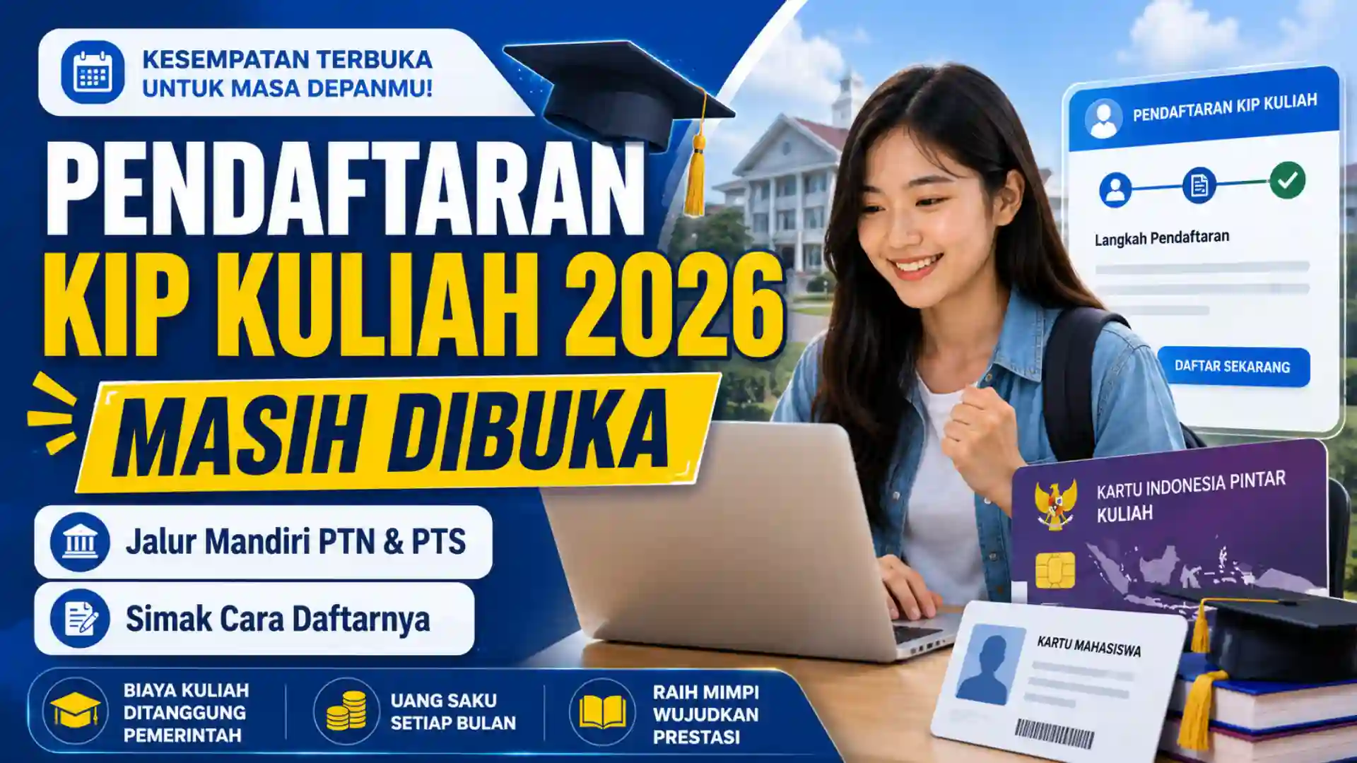 KIP Kuliah 2026 Masih Dibuka, Ini Cara Daftar Akunnya