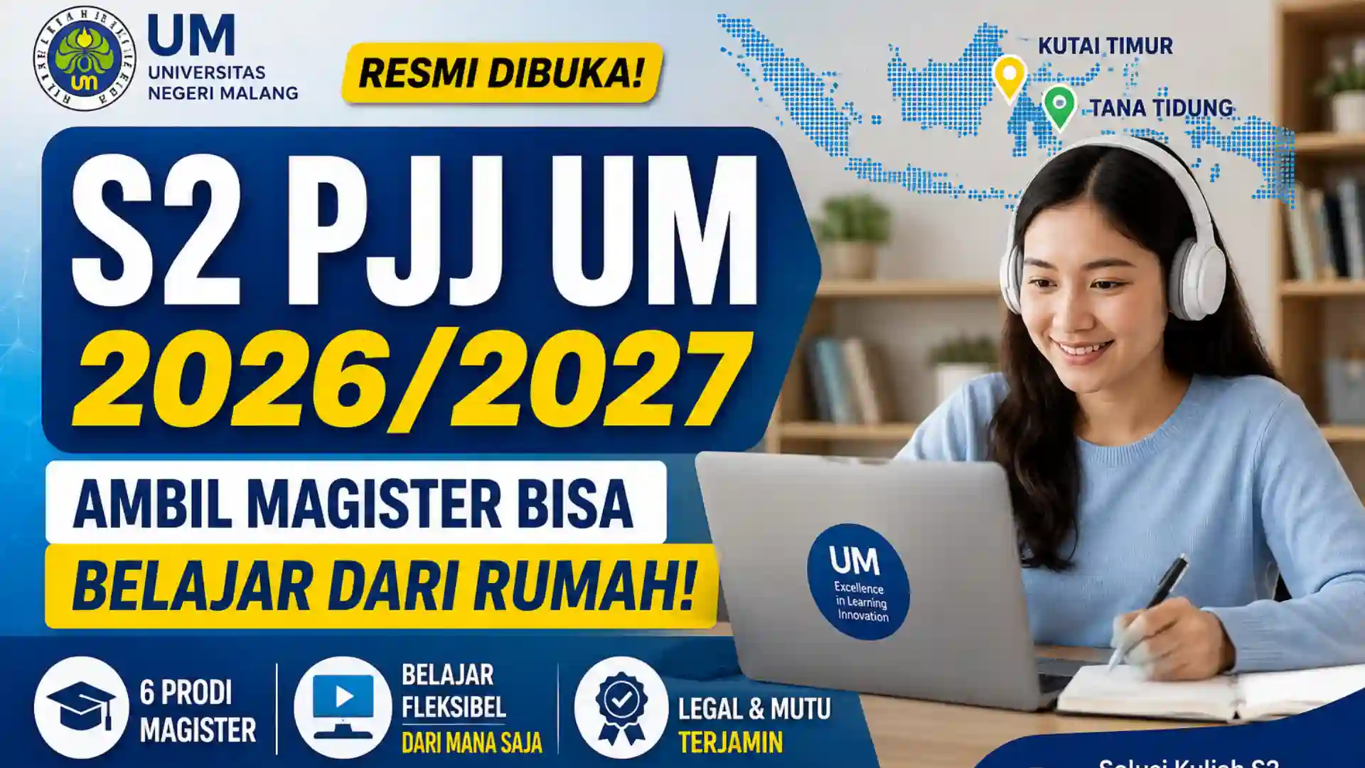S2 PJJ UM 2026 Buka 6 Prodi Magister Fleksibel